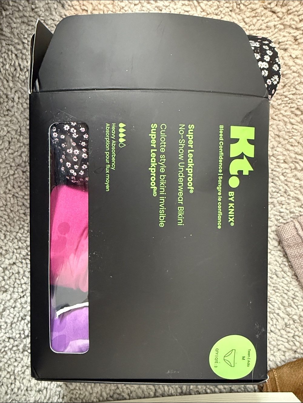 Kt by KNIX No-Show Bikini Period Underwear - 3 pack Unused